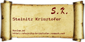 Steinitz Krisztofer névjegykártya